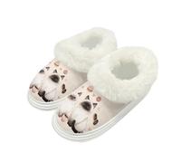 Kuiaobaty Cartoon Cat House Slippers for Women Cute Siamese Cats Print Fuzzy Ladies Memory Foam Slippers Fluffy Collar Bedroom Shoes Anti-Skid Sole