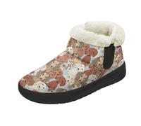 Kuiaobaty Cartoon Dachshund Dogs Slipper Boots Womens Winter Snow Boots Faux Fur, Cute Puppy Dachshund Warm Bootie Slippers Soft Lightweight, Size 8
