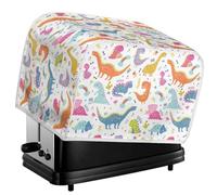 Kuiaobaty Cartoon Dinosaurs Four Slice Toaster Cover Size 11.5x8x8Inches, Cute Dino Bread Toaster Oven Cloth Cover, Small Dustproof Case