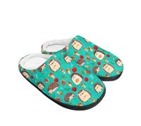 Kuiaobaty Cartoon Hedgehogs Women's Indoor/Outdoor Scuff Slipper Memory Foam, Cute Animal Hedgehog Fleece Slippers Shoes for Home, Christmas Gifts