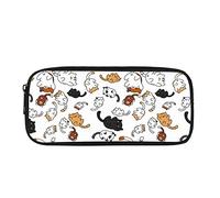 Kuiaobaty Cartoon Kitty Girls Pencil Case Cartoon Cat School Pencil Pouch for Kids Children Pencil Bag Zip up, White