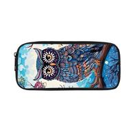 Kuiaobaty Cartoon Owl Print Girl Cute Pencil Pouch Big Capacity Pencil Case Cute Forest Animal Bird Durable School Supplies Storage Bag for Children