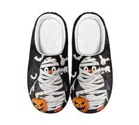Kuiaobaty Cartoon Penguin Women Cozy Scuff Slippers Memory Foam, Mummy Animal Penguins Print Warm Felt Sandal Slippers Slip On Soft House Shoes