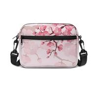 Kuiaobaty Cherry Flower Women Cross Body Phone Bag Pink Flower Blossom Small Shoulder Handbags Wallet Adjustable Wide Shoulder Straps