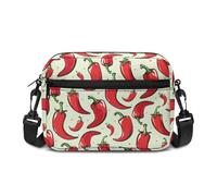Kuiaobaty Chilli Pepper Print Women Crossbody Bags Shoulder Handbags, Red Chilli Printed Ladies Shoulder Bags Zipper Phone Pouch, Adjustable Strap