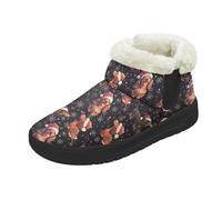 Kuiaobaty Christmas Dogs Snow Boots Womens Cute Dachshund Dog Winter Platform Bootie Slippers, Puppy Xmas Snowflake Outdoor Non-Slip Booties Shoes, Size 8.5