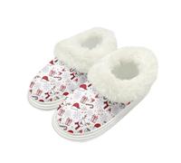 Kuiaobaty Christmas Reindeer Comfy Slippers for Women Memory Foam Xmas Gingerbread Candy House Shoes Winter Slippers with Indoor Sole, Fluffy Collar