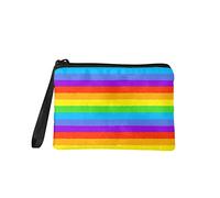 Kuiaobaty Coin Purse Rainbow Print Colorful Gay Pride Small Wallet Wristlet Strap Clutch Wallet Casual Change Pouch Makeup Bag LGBT