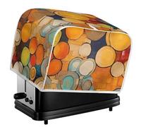 Kuiaobaty Color Paint Round Print Cover for Toaster Colorful Tree Ring Pattern Washable Kitchen Appliances Cover with Hook