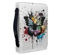 Kuiaobaty Color Splash Butterfly Book Cover Carrier Carrying Organizer Bag with Multiple Inside Storage Pockets, Fits Standard Size Bible