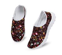 Kuiaobaty Colorful Bird Womens Trainers Cartoon Birds Flowers Slip On Running Shoes Girls Outdoor Road Walking Sneaker Breathable Spring Summer Loafer Flat