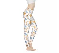 Kuiaobaty Colorful Cat Print Yoga Trousers for Women Watercolor Kitten Painting UK Casual Trend Slim Pants Fashion Fitness Leggings - M
