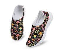Kuiaobaty Colorful Mushroom Womens Slip on Trainers Magical Mushrooms Forest Print Ladies Slip-On Walking Shoes Training Sneakers