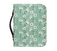 Kuiaobaty Cute Daisy Flower Pattern Handle Bible Bag Flowers Cluster Case with Zipper Book Covers for Paperbacks Protective Cover for Women,Men
