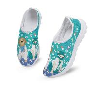 Kuiaobaty Cute Dog Doctor Print Slip-on Shoes for Women Men, Cartoon Pet Hospital Printed Breathable Mesh Trainers Non-Slip Walking Shoes