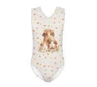 Kuiaobaty Cute Guinea Pig Family Summer Swimwear for Girls 9-10 Years, Animal Flowers Kids One-Piece Swimsuit for Beach Swimming Pool
