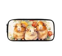 Kuiaobaty Cute Guinea Pigs Family Pencil Case, Watercolor Animals Pencil Pouch for Kids, Unisex