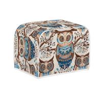 Kuiaobaty Cute Owls Toaster 4 Slice Cover with Hook, Novlety Owl Bird Dust-Proof Bread Machine Cover, Home Kitchen Appliance Covers,M