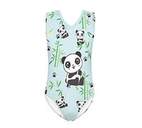 Kuiaobaty Cute Panda Bears Swimming Costume for Girl, Bamboo Panda One-Piece Bathing Suit Swimwear for Beach Animal Dance Gymnastic Body Suits