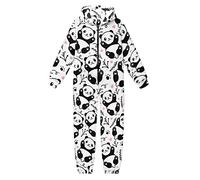 Kuiaobaty Cute Pandas Kids One Piece Pyjamas Set Panda Bears Girls Nightwear Onesie for Child Boys Sleepsuits Soft Warm Playwear Loungewear
