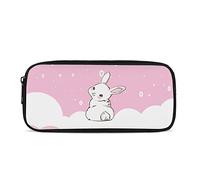 Kuiaobaty Cute Rabbit Bunny Kids Pencil Case Pencil Pouch Cartoon Animal Pencil Bag Primary School Students Pen Case, Pink