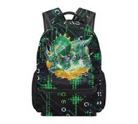 Kuiaobaty Cyber Mecha Triceratops Boys School Backpack for Kids 17 Inch Large Capacity Bookbag with Spacious Compartments for Elementary School