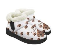 Kuiaobaty Dachshund Dog Womens Boots Slippers Platform Snow Boot, Brown Dachshund Dogs Soft Warm Bootie Slippers Indoor, Anti Slip Sole, Size 8