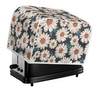 Kuiaobaty Daisy Flowers Cover for Toaster Floral Washable Kitchen Appliances Cover with Hook, Dust and Fingerprint Protection