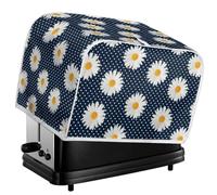 Kuiaobaty Daisy Flowers Toaster Cover 2 Slice, Polka Dots Protective Cover for Bread Machine 11.5x8x8in,Washable Bakeware Protector