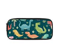 Kuiaobaty Dinosaur Print Girl Pencil Case School Home Stationary Storage Bag Large Capacity Cartoon Dino Pencil Bag for Kids Children