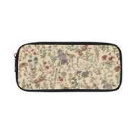 Kuiaobaty Ditsy Floral Pencil Case for Children Kids Pencil Pouch Black Stationary Bag Cute Flower Pattern School Supplies Storage Bag