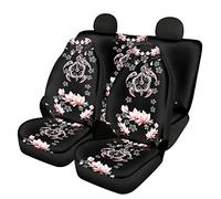 Kuiaobaty Ethnic Turtle Flower Men Women Car Seat Cover, Pink Abstract Turtle Full Set Universal Front Seats and Rear Car Seat Protector