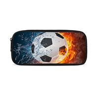 Kuiaobaty Fire Soccer Printed Pencil Case for Kids 3D Football Pencil Pouch for Teens Boy Children Durable Pen Case