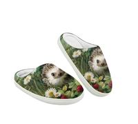 Kuiaobaty Forest Hedgehog Cosy Slippers for Children Girls, Cute Animal Hedgehog Fuzzy Slippers House Shoes for Indoor Outdoor, Anti-Slip