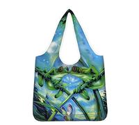 Kuiaobaty Frogs Fordable Shopping Bag Novelty Frog Tote Bag for Women Shopper Bag Storage Bag Reusable Shoulder Bag
