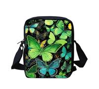 Kuiaobaty Green Butterfly Mini Ladies Handbag Girls Cross Over Bag, Morpho Butterflies Shoulder Bag Side Bag Strap Crossbody Bag