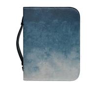 Kuiaobaty Grey Gradient PU Leather Carrying Book Case, Faux Leather Bible Protective with Handle,Christian Art Gifts for Mother,Father