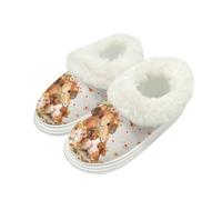 Kuiaobaty Guinea Pig Fluffy Slippers for Women Memory Foam Fluffy Collar Scuff Slippers, Guinea Pigs Floral Slip on House Shoes for Indoor Outdoor