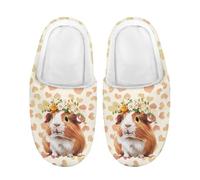 Kuiaobaty Guinea Pig Girls Winter Slippers Fleece Lined House Shoes Non Slip, Hearts Guinea Pigs Warm Cozy Slip On Slippers Indoor/Outdoor