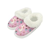 Kuiaobaty Guinea Pig House Slippers for Women Cute Guinea Pig Doughnut Fuzzy Memory Foam Slippers Fluffy Collar, Pink Slip on Anti-Skid Sole Bedroom Shoes
