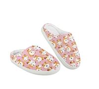 Kuiaobaty Guinea Pigs Cosy Slippers for Girls Cartoon Guinea Pig Fuzzy Slippers, Animals Pattern House Shoes for Indoor Outdoor, Anti-Slip