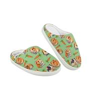 Kuiaobaty Guinea Pigs Kids Slippers UK Warm Slip On Shoes Non Slip, Cartoon Guinea Pig Carrot Print Cozy House Shoes for Bedroom & Outdoor Play