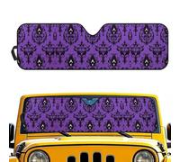 Kuiaobaty Halloween Haunted Mansion Spooky Universal Fits Front Windshield Sun Shade Truck Folding Auto Sunshade for Car Truck SUV Blocks UV Rays Sun Visor Protector Cover