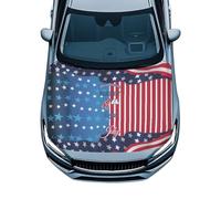 Kuiaobaty Happy 4th of July Car Hood Cover Protector Sunproof Car Hood Wrap Blankets Patriotic American Flag Automotive Exterior Accessories for Sedans SUV Pickup Trucks
