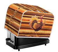 Kuiaobaty Happy Thanksgiving Day Toaster Cover for 4 Slice Toaster,Cute Turkey Kitchen Bread Machine Cover Household Appliances Dust Protector