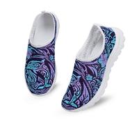 Kuiaobaty Hawaiian Tribal Dolphin Womens Slip on Trainers Tennis Sneakers, Tropic Samoan Art Breathable Mesh Walking Shoes Soft Sole