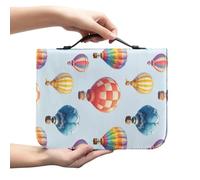 Kuiaobaty Hot Air Balloons Book Cover Case for Bible,Novel,Notebook, Rainbow Color Hot Air Balloon Print PU Leather Book Bag with Pen Pocket,XL