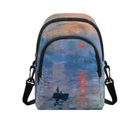 Kuiaobaty Impression Sunrise Crossbody Bag for Women Claude Monet Painting Art Small Handbag Multi Pocket Cross Body Bag Satchel Handbags, Adjustable Strap