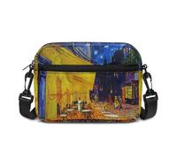 Kuiaobaty Impressionism Art Small Crossbody Bag for Women Cross Body Purse, Cafe Terrace at Night, Camera Shoulder Handbag for Lady Shopping Daily Use