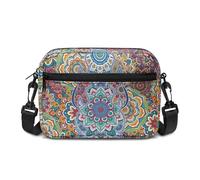 Kuiaobaty Indian Mandala Print Crossbody Bags for Women Bohemia Ethnic Mandala Floral Shoulder Handbag Cross Body Bag for Lady, Adjustable Strap